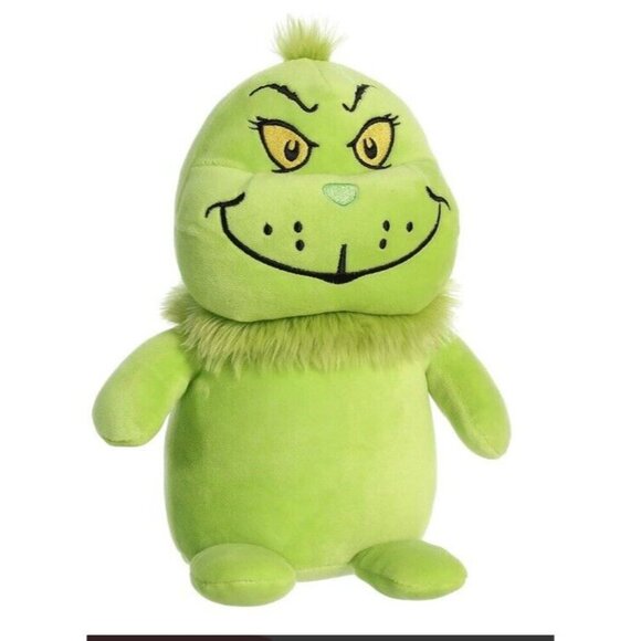 Aurora Dr. Seuss Squishy The Grinch 11" Plush Green Christmas Stealing Grumpy - Picture 2 of 4